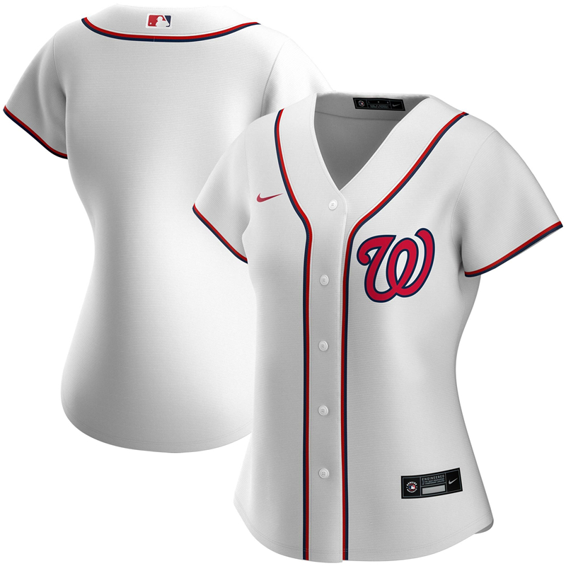 Women Washington Nationals Nike White Home 2020 Replica Team Jersey 